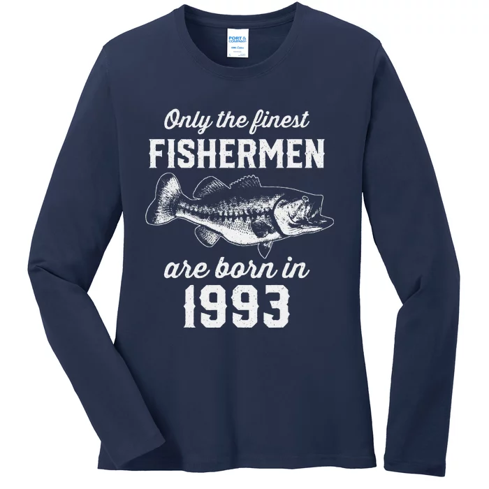 30 Year Old Fisherman Fishing 1993 30th Birthday Ladies Long Sleeve Shirt