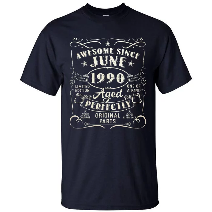 33 Year Old Awesome Since June 1990 33th Birthday Tall T-Shirt