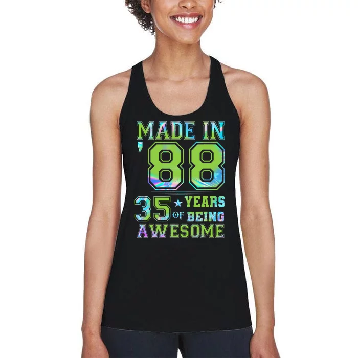 35 Year Old Gift 35th Birthday Women Made In 1988 Women's Racerback Tank