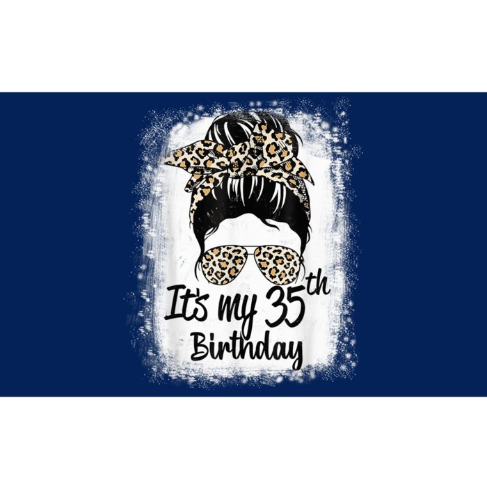 35 Years Old Messy Bun Leopard It's My 35th Birthday Bumper Sticker