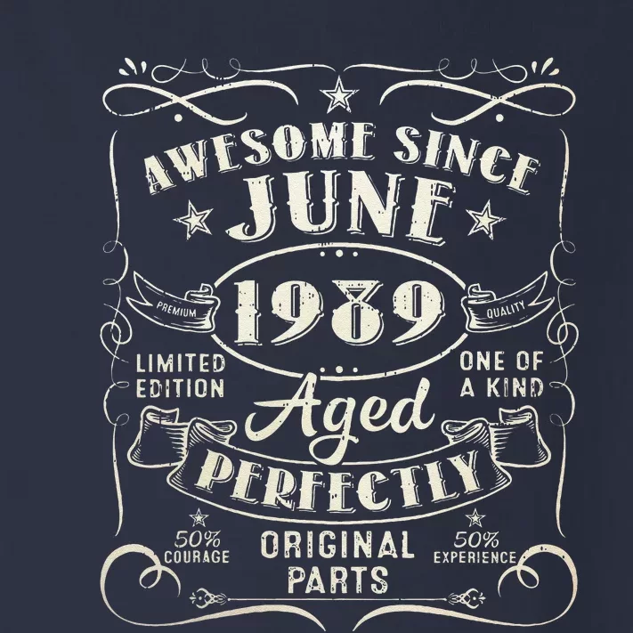 34 Year Old Awesome Since June 1989 34th Birthday Toddler Long Sleeve Shirt