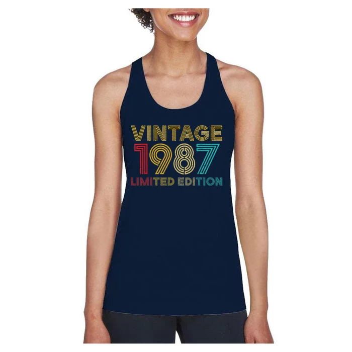 35 Years Old Vintage 1987 Limited Edition 35th Birthday Women's Racerback Tank