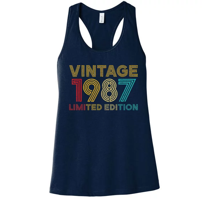 35 Years Old Vintage 1987 Limited Edition 35th Birthday Women's Racerback Tank