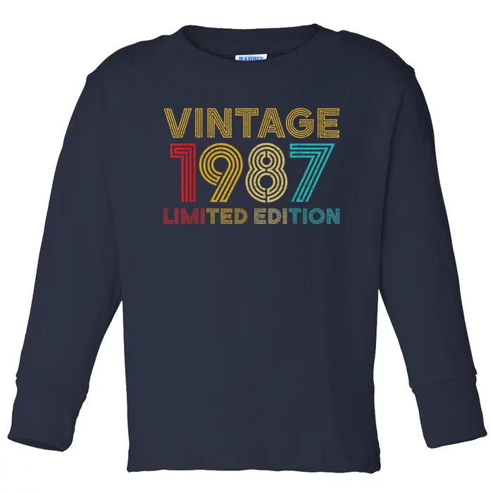 35 Years Old Vintage 1987 Limited Edition 35th Birthday Toddler Long Sleeve Shirt