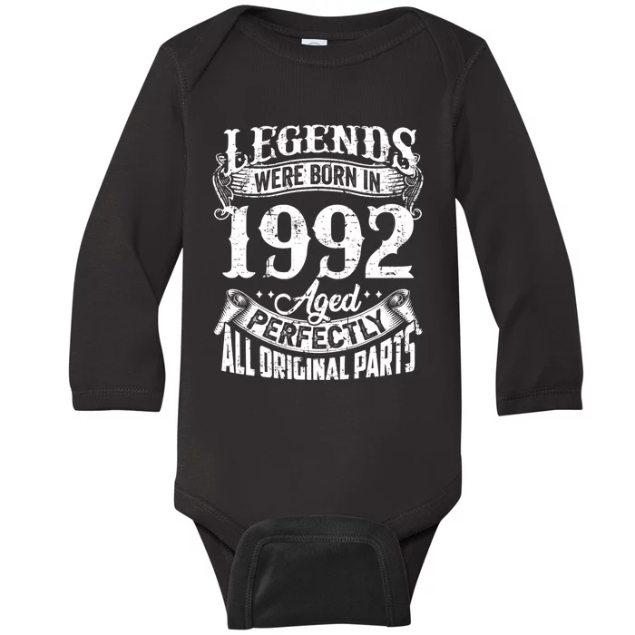 32 Years Old Vintage Legends Born In 1992 32nd Birthday Baby Long Sleeve Bodysuit