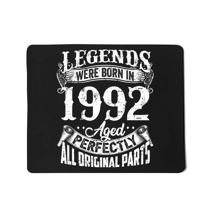 32 Years Old Vintage Legends Born In 1992 32nd Birthday Mousepad