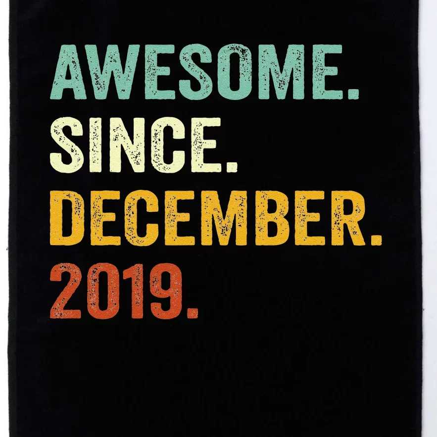 3 Year Old Gift Awesome Since December 2019 3rd Birthday Platinum Collection Golf Towel