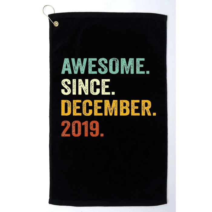 3 Year Old Gift Awesome Since December 2019 3rd Birthday Platinum Collection Golf Towel