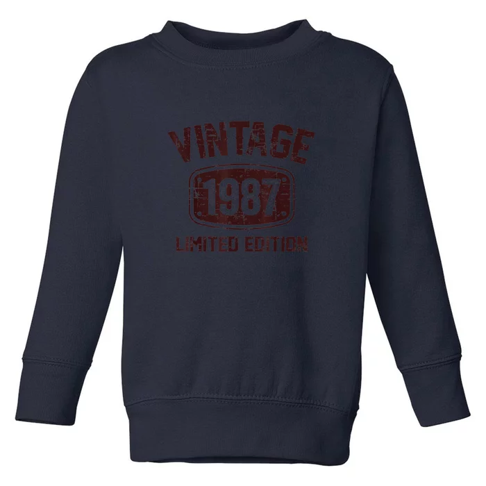 36 Years Old Vintage 1987 Limited Edition 36th Birthday Toddler Sweatshirt