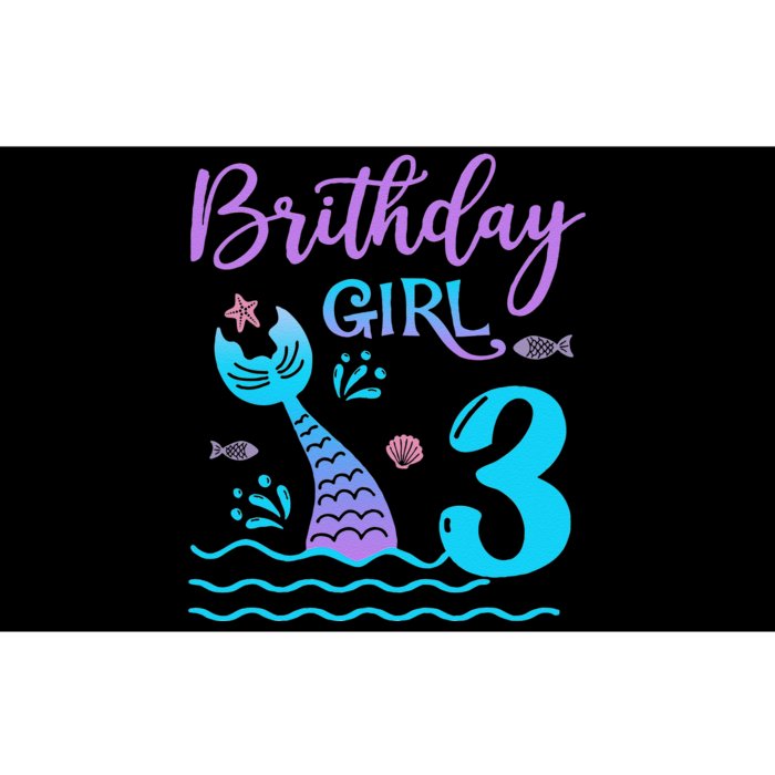 3 Year Old Gift Mermaid Tail 3rd Birthday Daughter Bumper Sticker