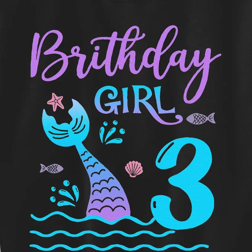 3 Year Old Gift Mermaid Tail 3rd Birthday Daughter Kids Sweatshirt