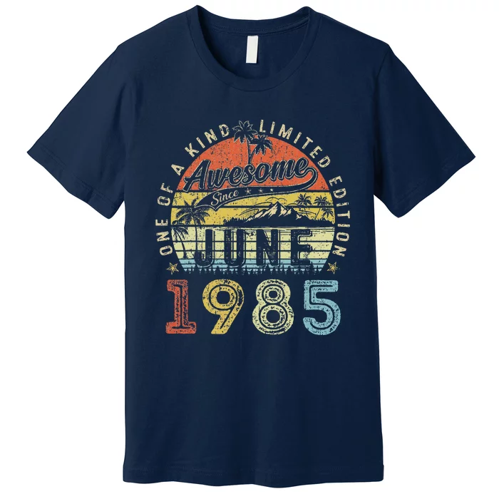 38 Year Old Awesome Since June 1985 38th Birthday (1) Premium T-Shirt