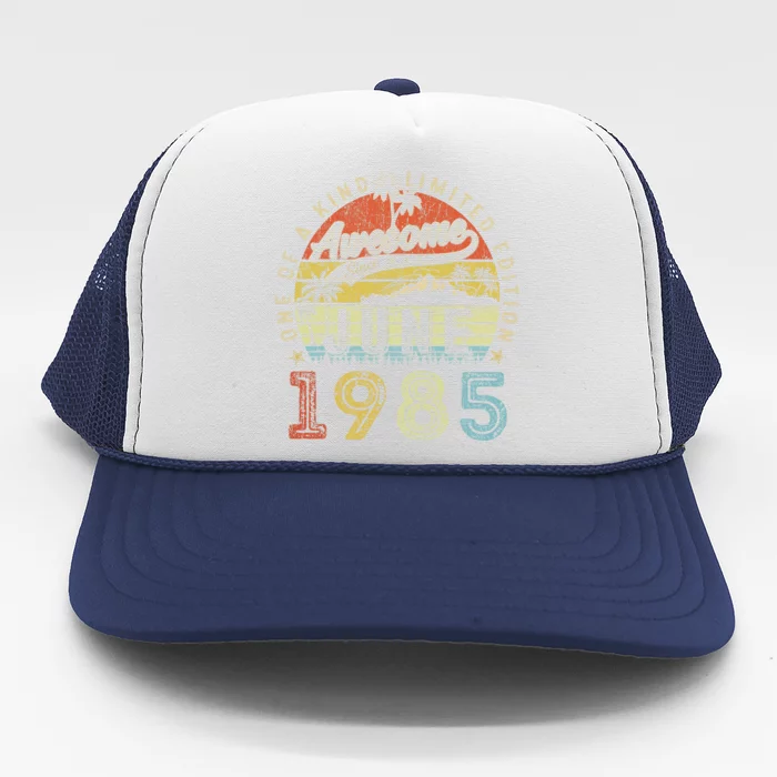 38 Year Old Awesome Since June 1985 38th Birthday (1) Trucker Hat