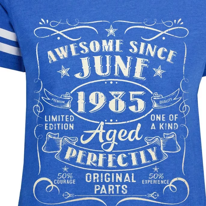 38 Year Old Awesome Since June 1985 38th Birthday Enza Ladies Jersey Football T-Shirt