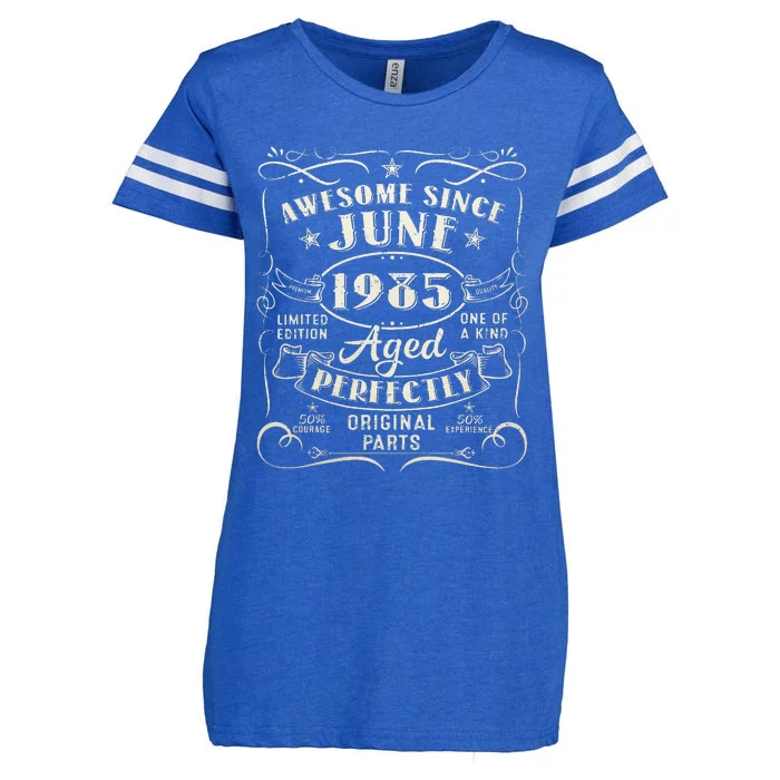 38 Year Old Awesome Since June 1985 38th Birthday Enza Ladies Jersey Football T-Shirt