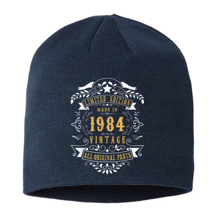 39 Years Old 39th Birthday Made Born in 1984  Wo Idea 8 1/2in Sustainable Knit Beanie