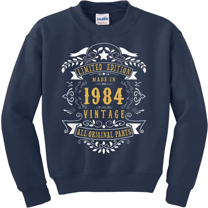 39 Years Old 39th Birthday Made Born in 1984  Wo Idea Kids Sweatshirt