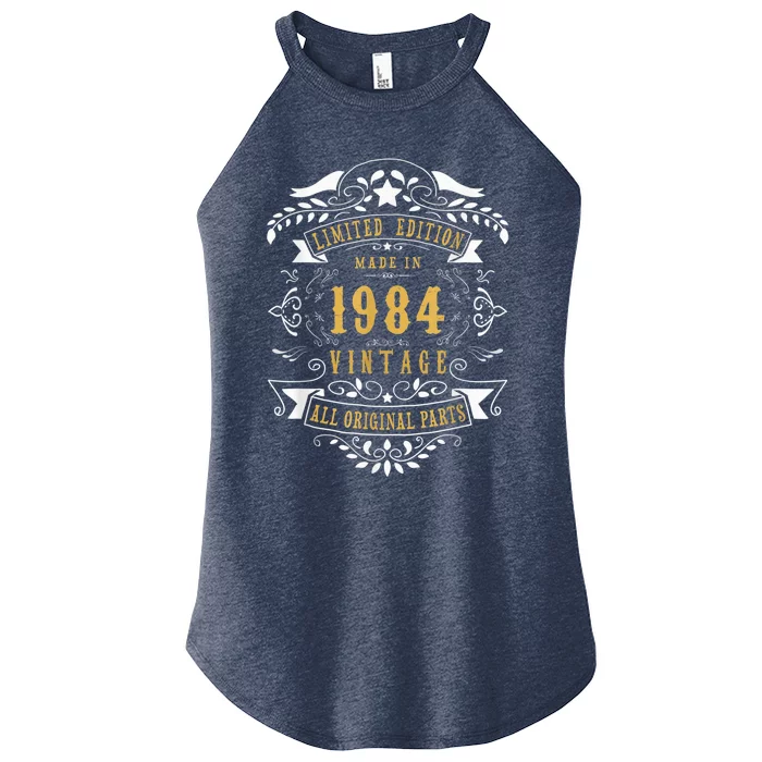 39 Years Old 39th Birthday Made Born in 1984  Wo Idea Women’s Perfect Tri Rocker Tank