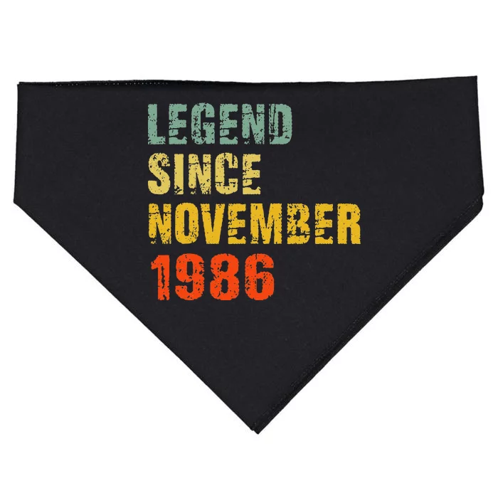 36 Year Old 36th Birthday Gifts Legend Since November 1986 USA-Made Doggie Bandana