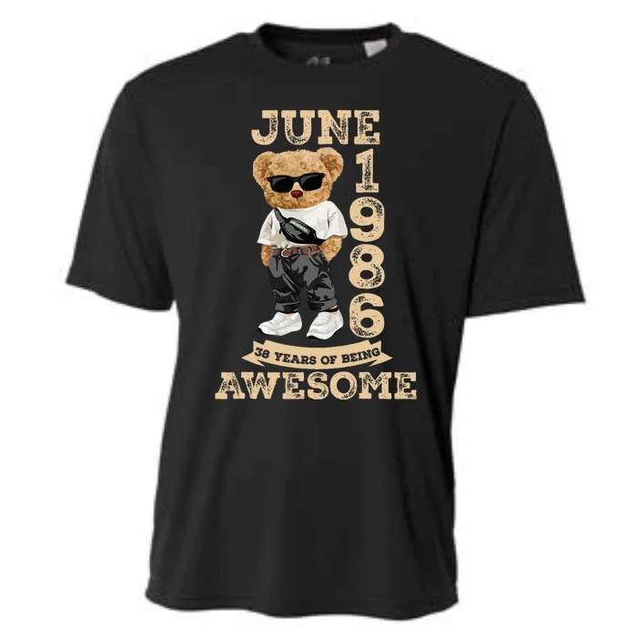 38 Year Old Awesome June 1986 38th Birthday Gifts Cooling Performance Crew T-Shirt