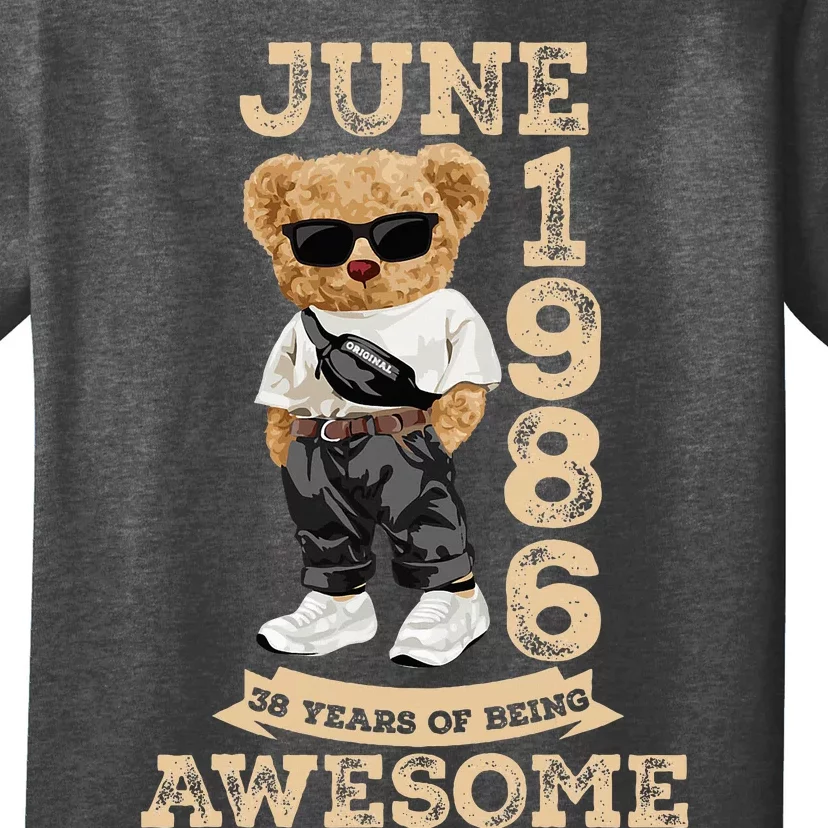 38 Year Old Awesome June 1986 38th Birthday Gifts T-Shirt