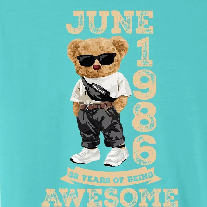 38 Year Old Awesome June 1986 38th Birthday Gifts ChromaSoft Performance T-Shirt