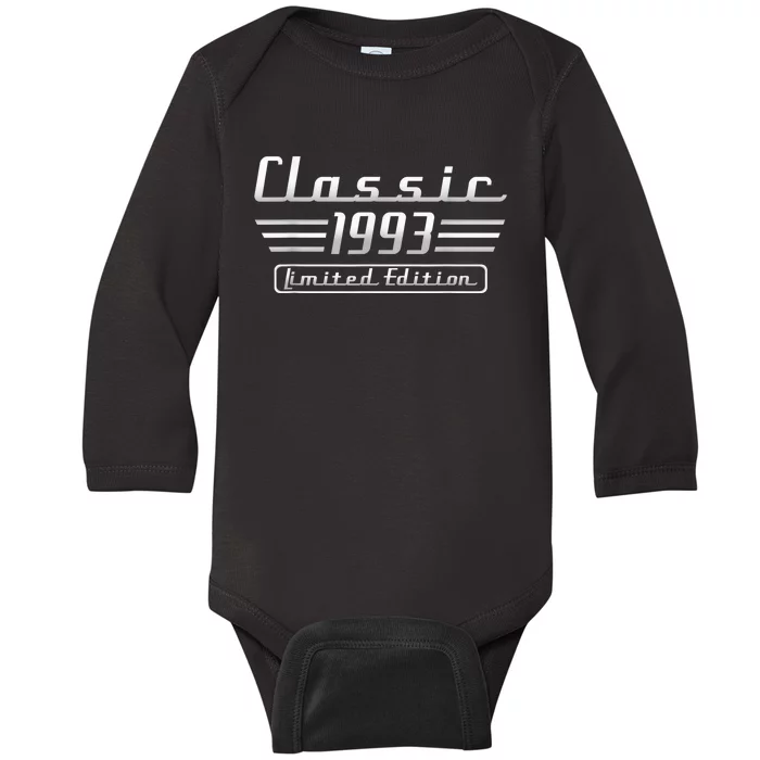 30 Year Old Vintage 1993 Classic Car 30th Birthday Gifts Baby Long Sleeve Bodysuit