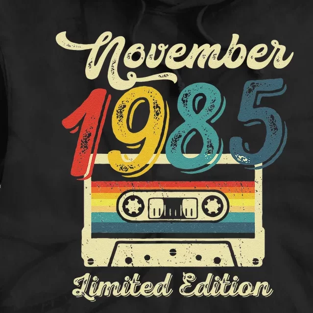 37 Years Old Gift Retro November 1985 Cassette 37th Birthday Tie Dye Hoodie