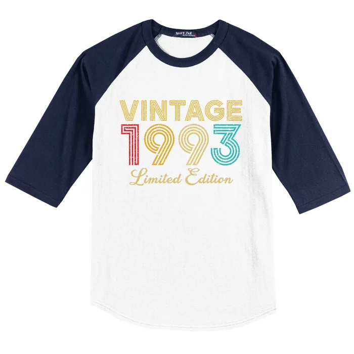 30 Years Old Vintage 1993 Limited Edition 30th Birthday Baseball Sleeve Shirt