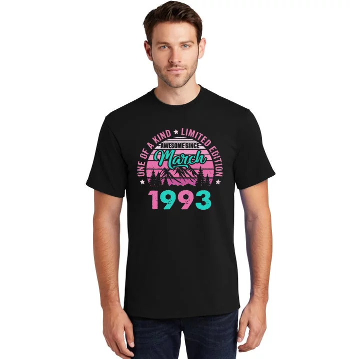 30 Years Old Awesome Since March 1993 30Th Birthday Women Tall T-Shirt