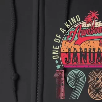 38 Years Old Gift January 1985 Limited Edition 38th Birthday Cute Full Zip Hoodie