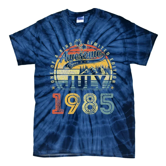 38 Years Old Birthday Awesome Since July 1985 38th Birthday Tie-Dye T-Shirt