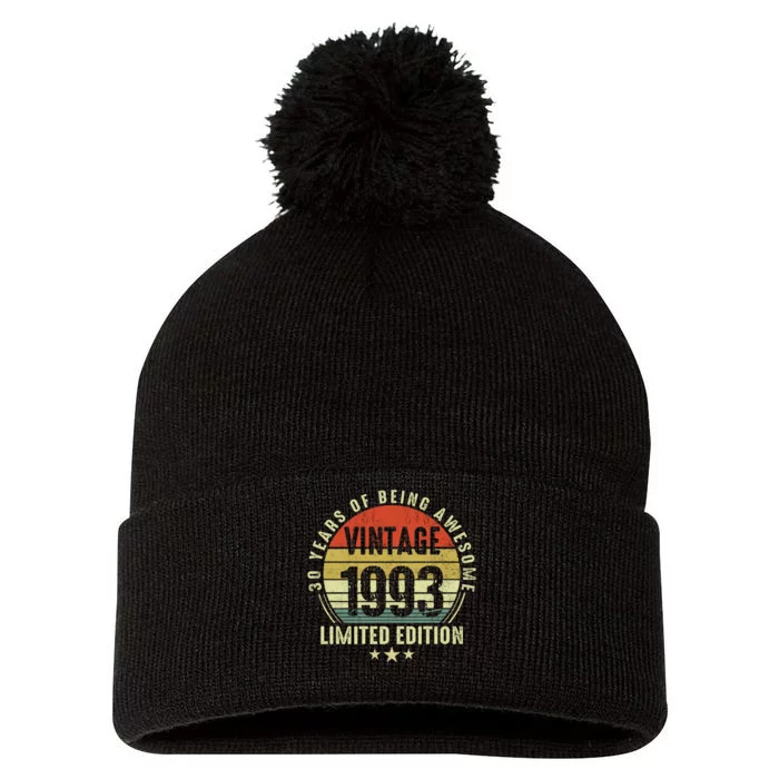 30 Year Old Vintage 1993 Limited Edition 30th Birthday Gift Ideas Pom Pom 12in Knit Beanie