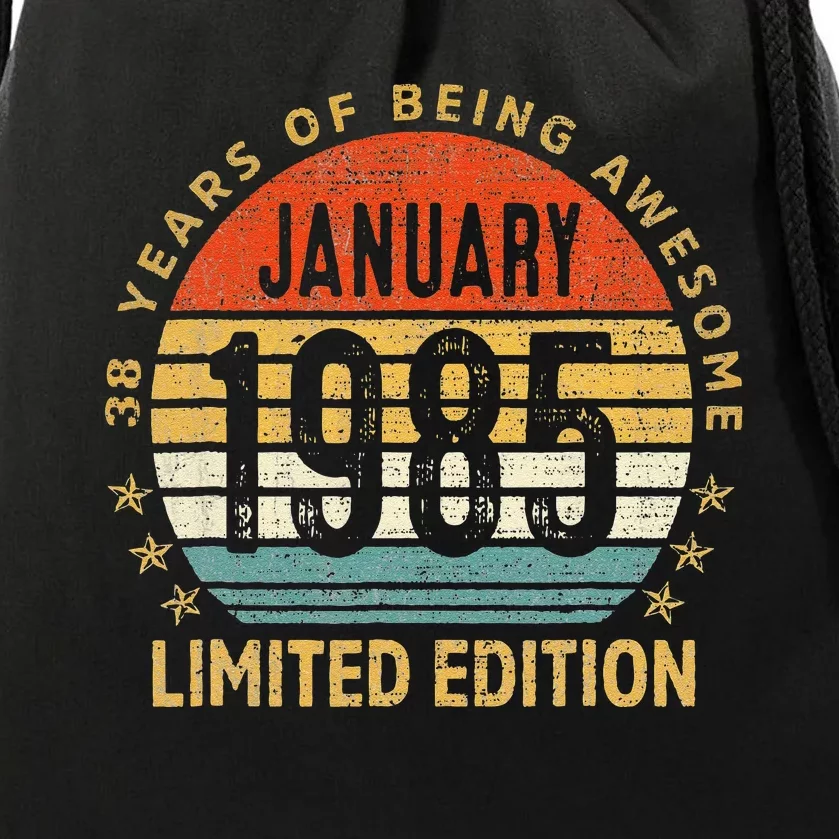 38 Years Old Gift January 1985 Limited Edition 38th Birthday Drawstring Bag