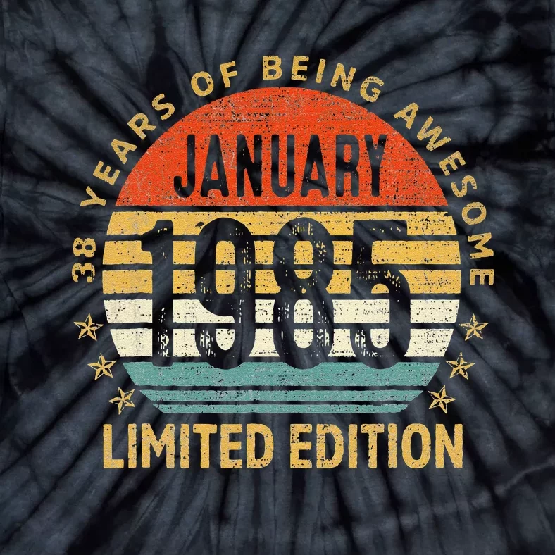 38 Years Old Gift January 1985 Limited Edition 38th Birthday Tie-Dye T-Shirt