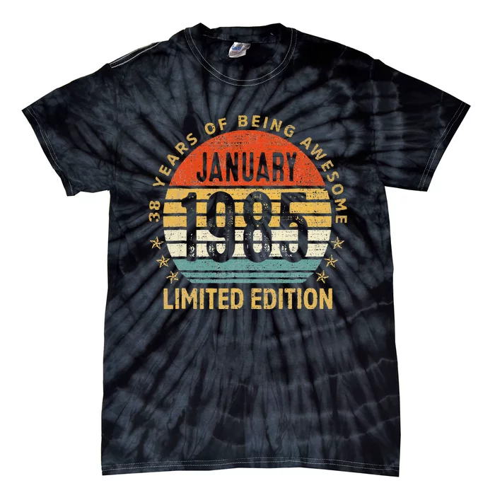 38 Years Old Gift January 1985 Limited Edition 38th Birthday Tie-Dye T-Shirt