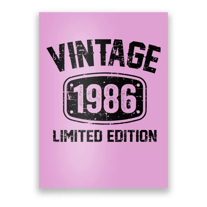 37 Years Old Vintage 1986 Limited Edition 37th Birthday Poster