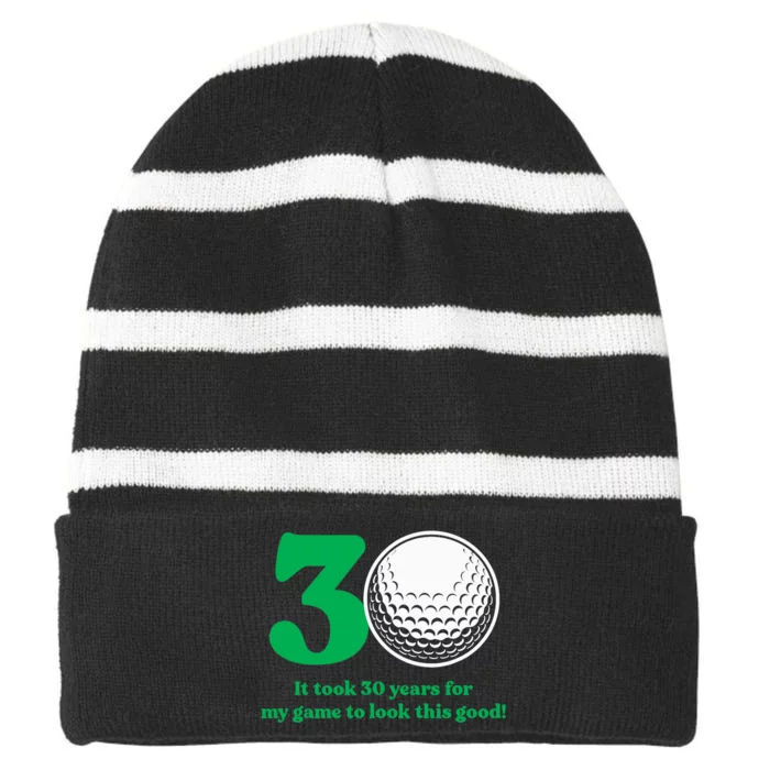 30 Year Old Golfer: Golfing Golf 1992 30th Birthday Striped Beanie with Solid Band