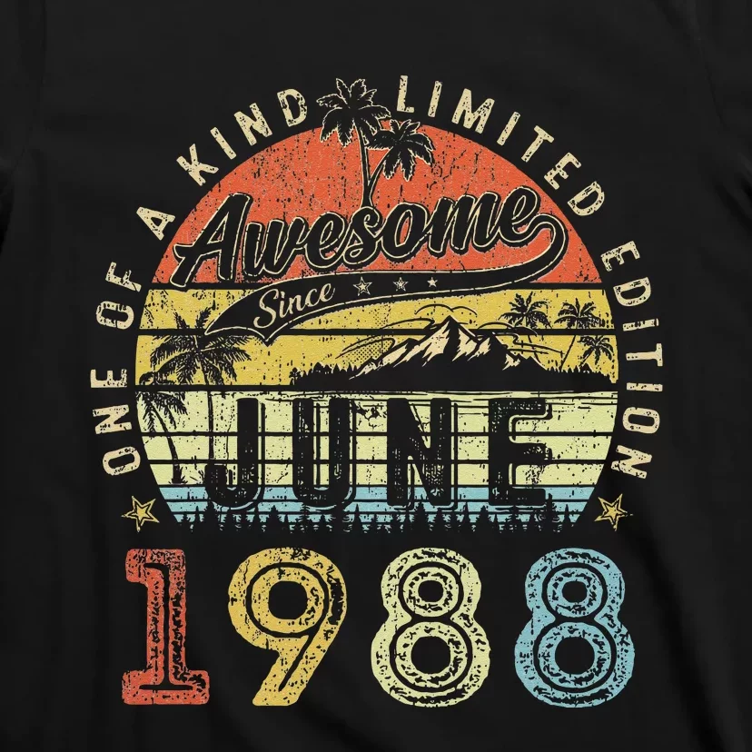 35 Year Old Awesome Since June 1988 35th Birthday T-Shirt