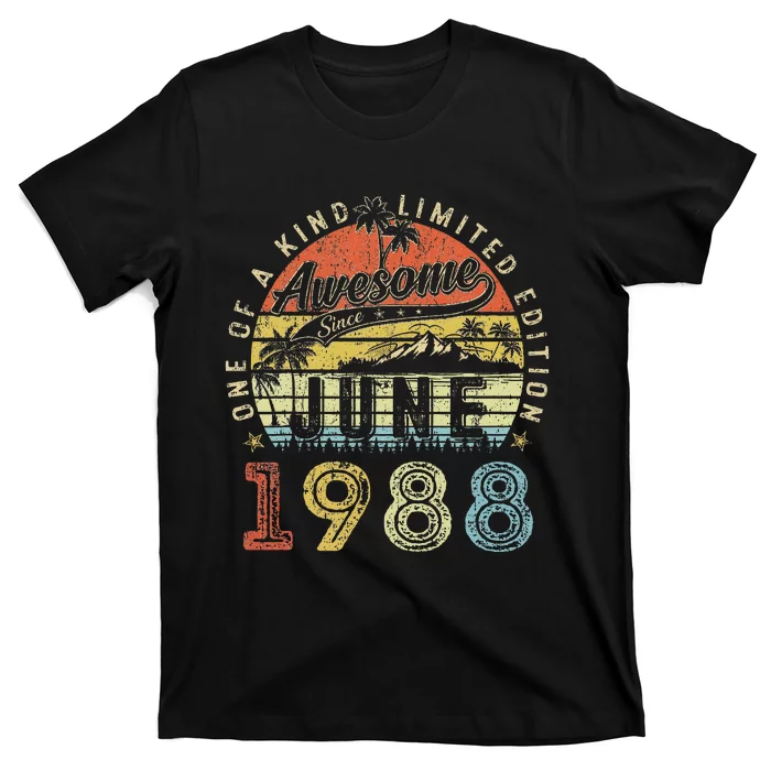 35 Year Old Awesome Since June 1988 35th Birthday T-Shirt