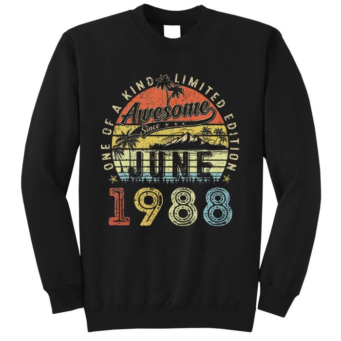 35 Year Old Awesome Since June 1988 35th Birthday Tall Sweatshirt