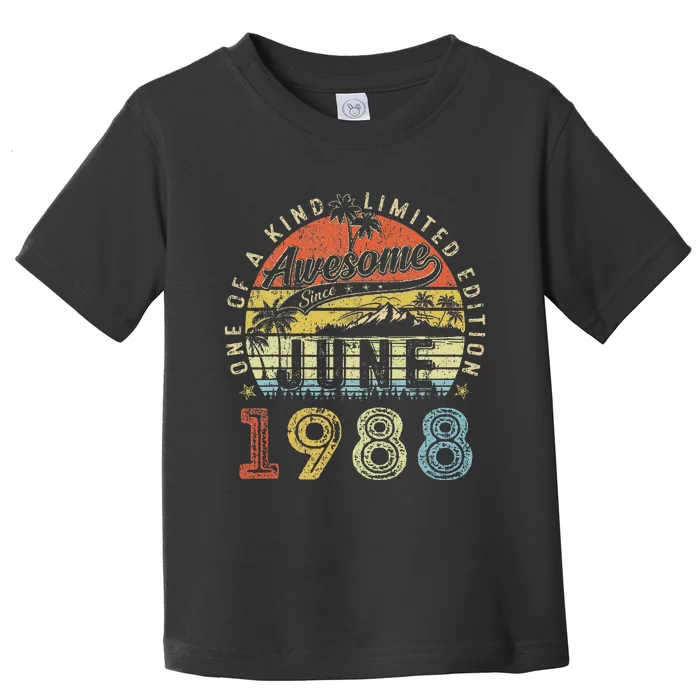 35 Year Old Awesome Since June 1988 35th Birthday Toddler T-Shirt