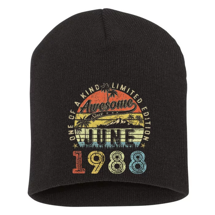 35 Year Old Awesome Since June 1988 35th Birthday Short Acrylic Beanie