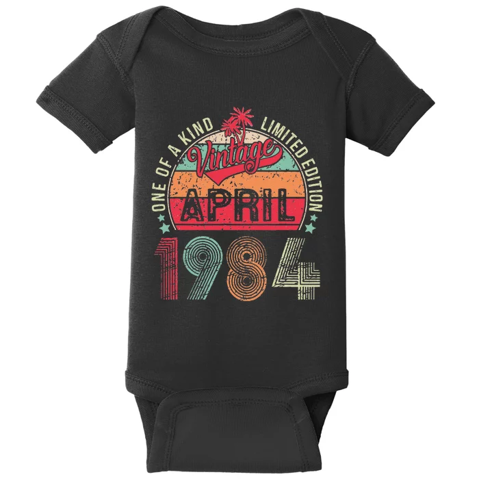 39 Year Old Gift Vintage April 1984 39th Birthday Women Baby Bodysuit