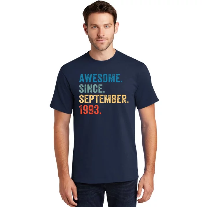 30 Years Old Awesome Since September 1993 30th Birthday Tall T-Shirt