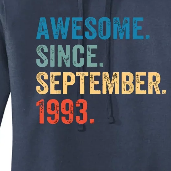 30 Years Old Awesome Since September 1993 30th Birthday Women's Pullover Hoodie