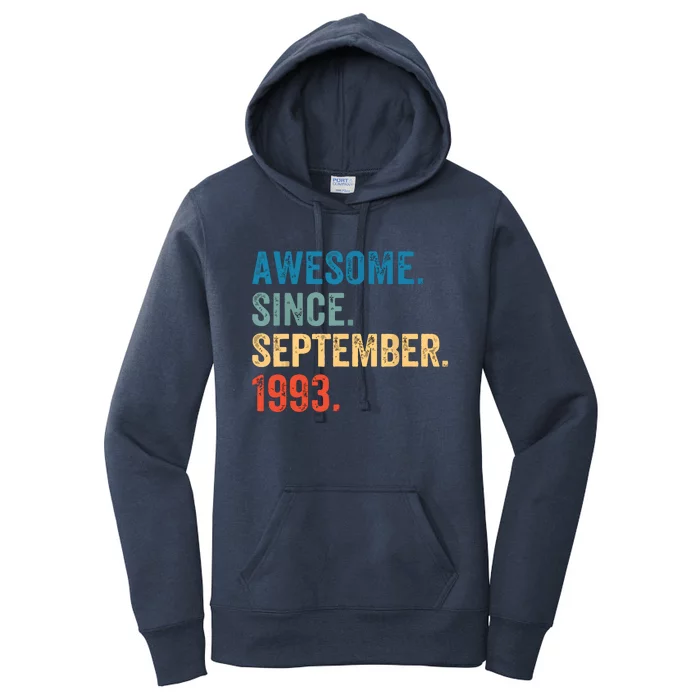 30 Years Old Awesome Since September 1993 30th Birthday Women's Pullover Hoodie