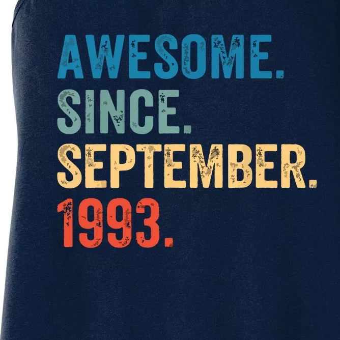 30 Years Old Awesome Since September 1993 30th Birthday Women's Racerback Tank