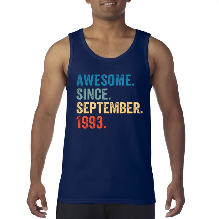 30 Years Old Awesome Since September 1993 30th Birthday Tank Top