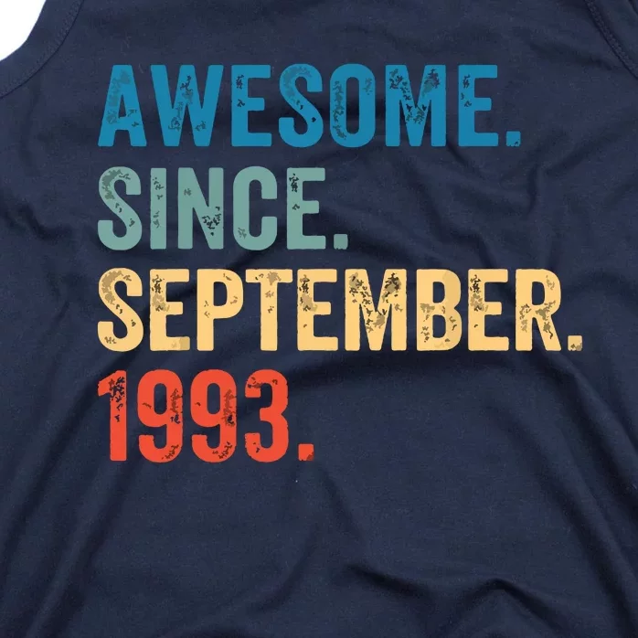 30 Years Old Awesome Since September 1993 30th Birthday Tank Top